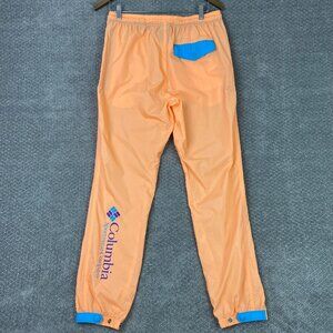 Columbia Wind Pants Men's Medium Orange Santa Ana Windbreaker Drawstring Nylon